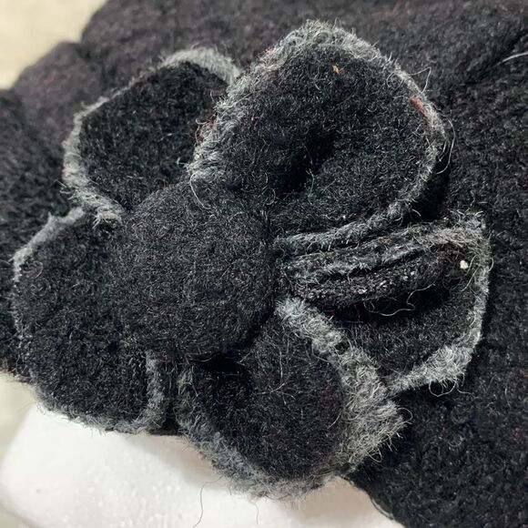 DAHLIA newsboy hat flower details wool blend lined elastic back women’s - Picture 2 of 10